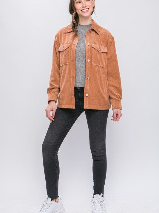 Corduroy Button Down Shacket