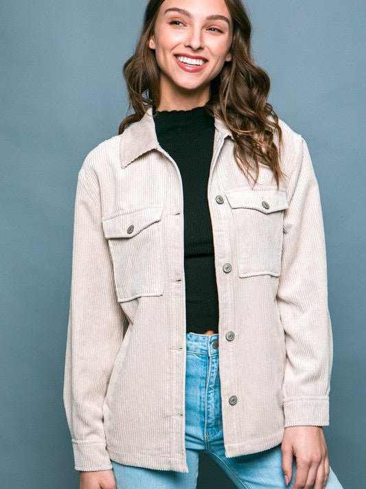 Corduroy Button Down Shacket