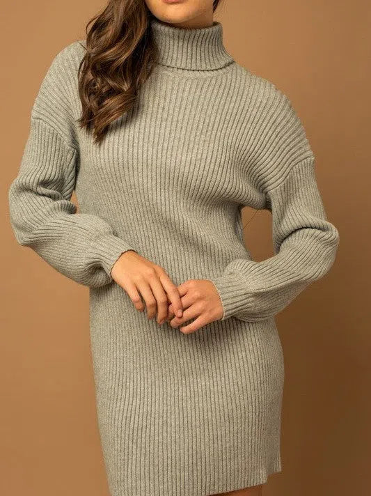 Balloon Sleeve Sweater Dress