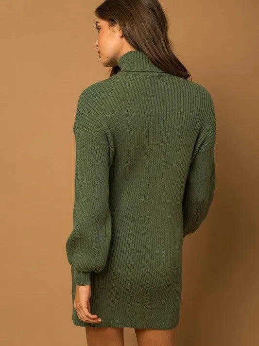 Balloon Sleeve Sweater Dress