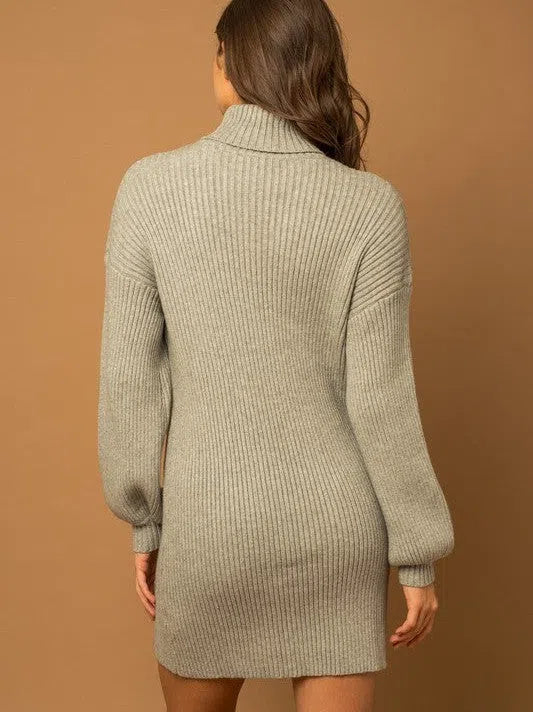 Balloon Sleeve Sweater Dress