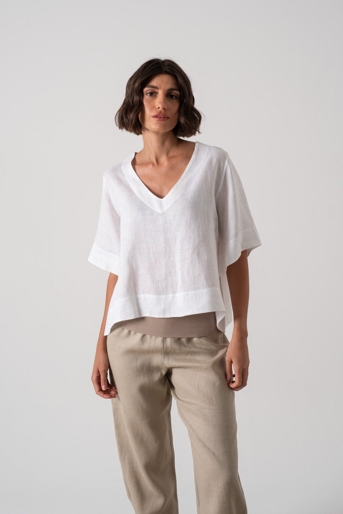 Hecate Linen Top White