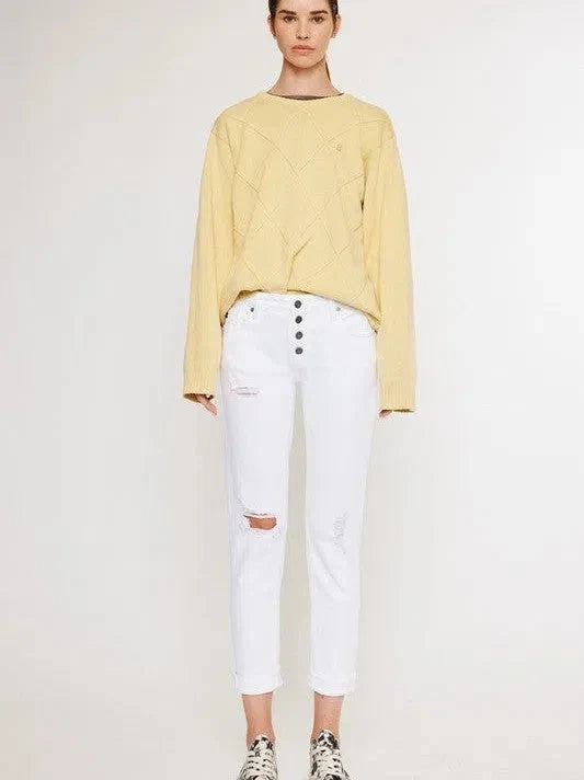 Girlfriend Fit Cropped Jeans