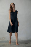 Linen Slip Dress Navy