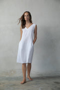 Linen Slip Dress White