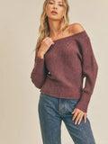 Ribbed Knit  Sleeve Sweater
