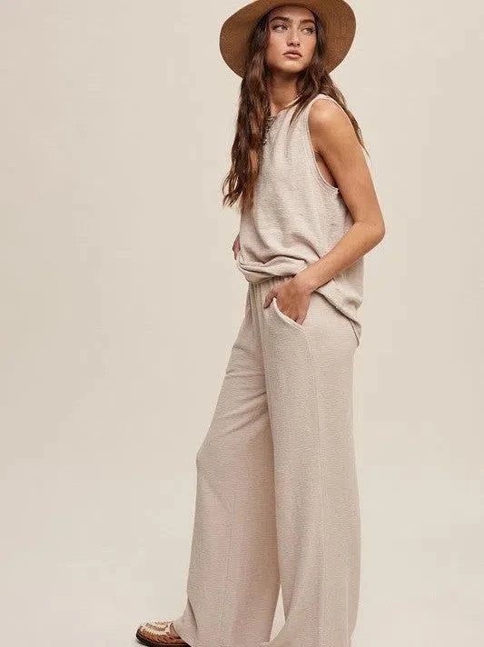 Soft Knit Tank and Sweat Pant Set