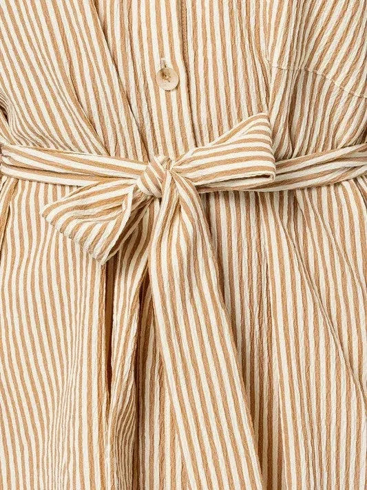 Half Sleeve Button Down Shirt Dress