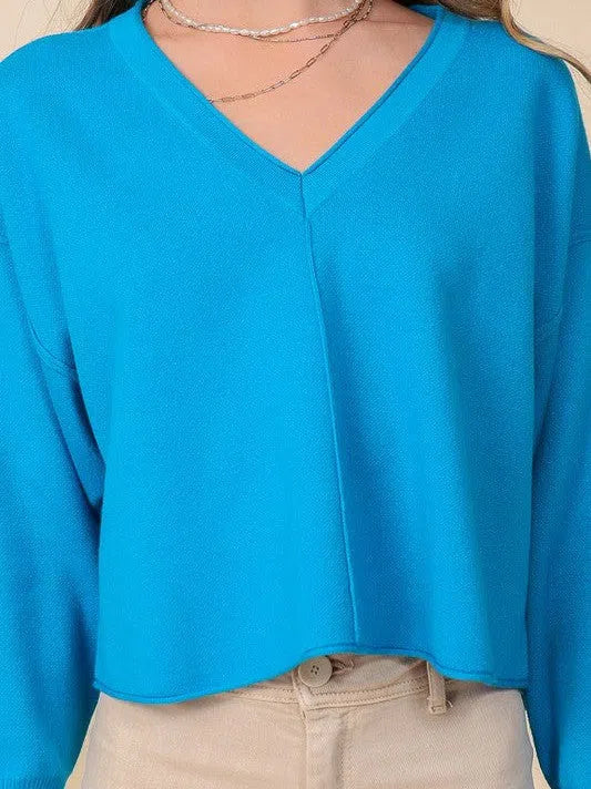 Shoulder V-Neck Sweater