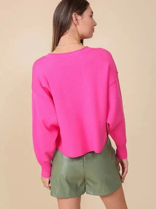 Shoulder V-Neck Sweater