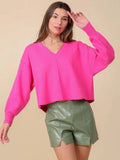 Shoulder V-Neck Sweater