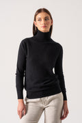 100% Cashmere Turtleneck Sweater Black