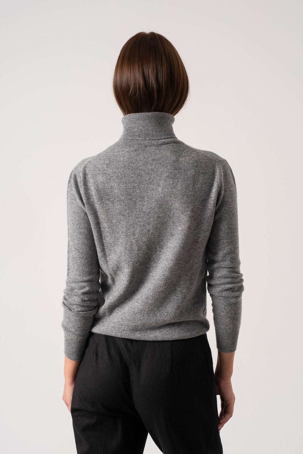 100% Cashmere Turtleneck Sweater Mélange Grey