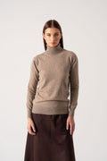 100% Cashmere Turtleneck Sweater Taupe