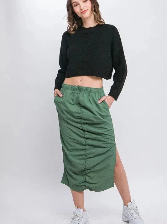 Wool Blend Cropped Sweater Top