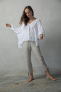 Relaxed Linen Top White