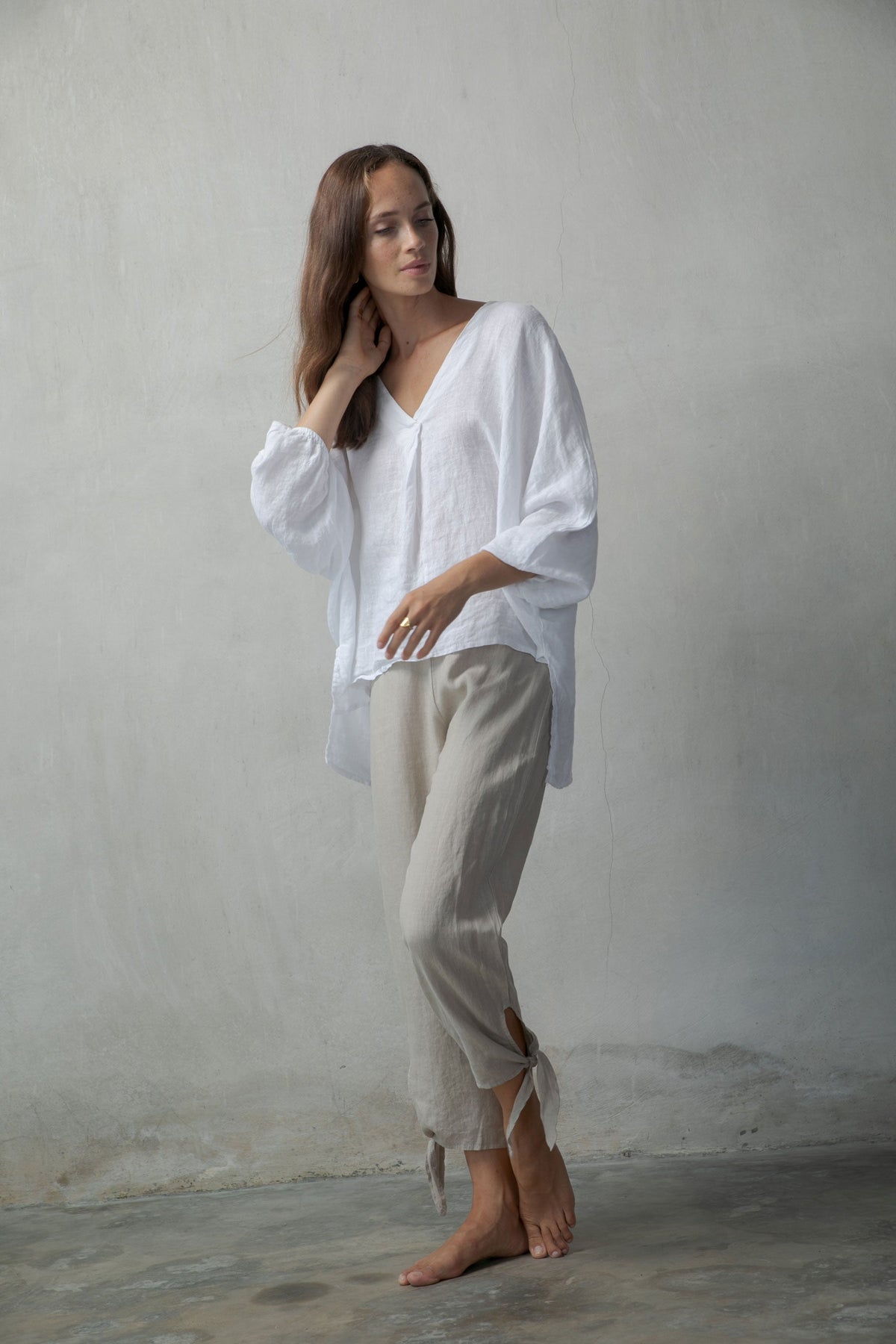 Relaxed Linen Top White