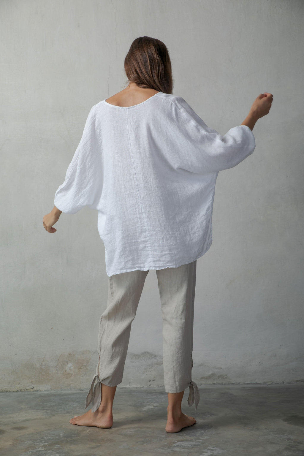 Relaxed Linen Top White