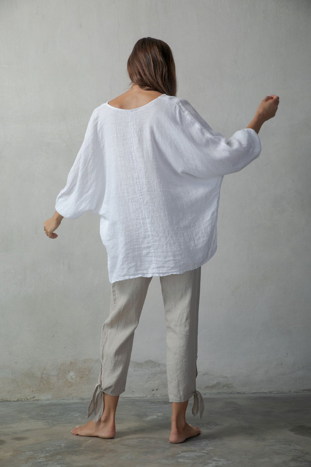 Relaxed Linen Top White