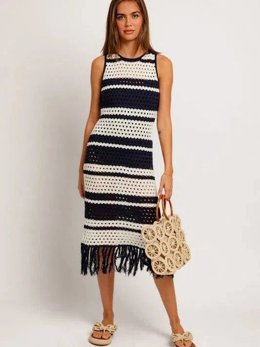 Sleeveless Crochet Vacation Dress