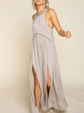 Double Slit Racer Back Maxi Dress