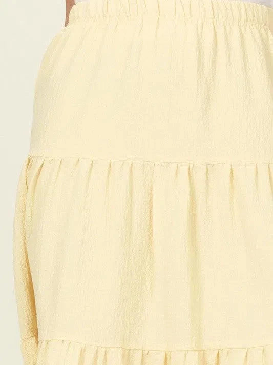 Tiered A-Line Midi Skirt