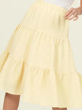 Tiered A-Line Midi Skirt