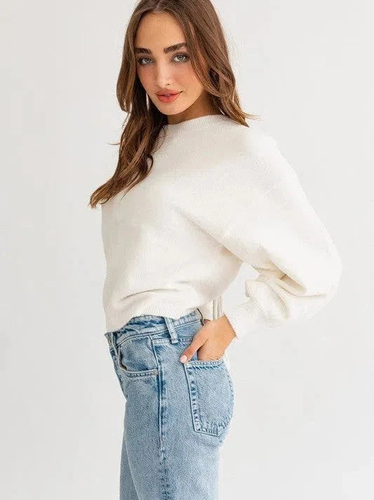 Fuzzy Sweater with Back Ruching