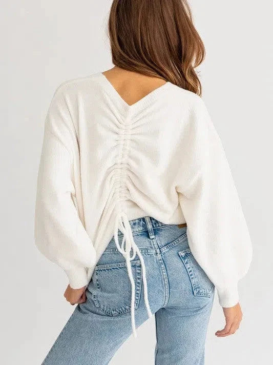 Fuzzy Sweater with Back Ruching