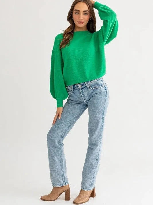 Fuzzy Sweater with Back Ruching