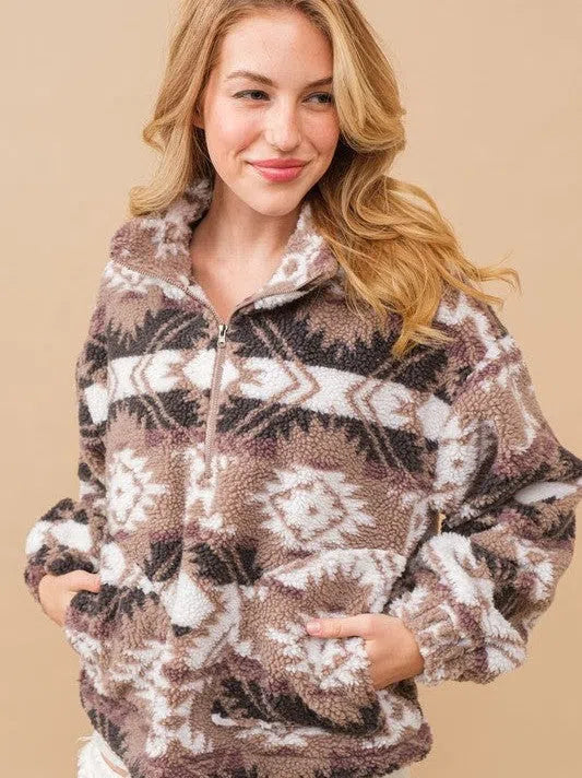 Teddy Bear Zip Up Pullover