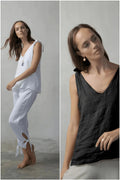 Tie Knot Cami Top Set White + Black