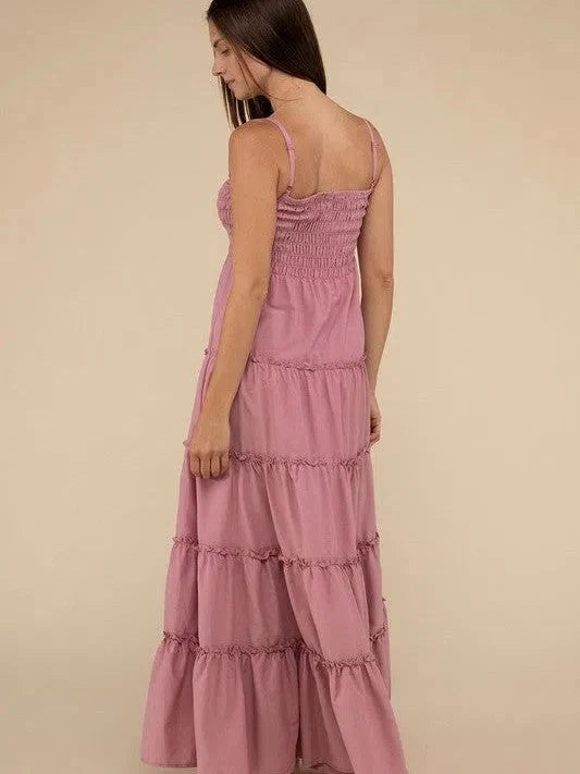 Touch of Whimsical Smocked + Tiered  Maxi Dress