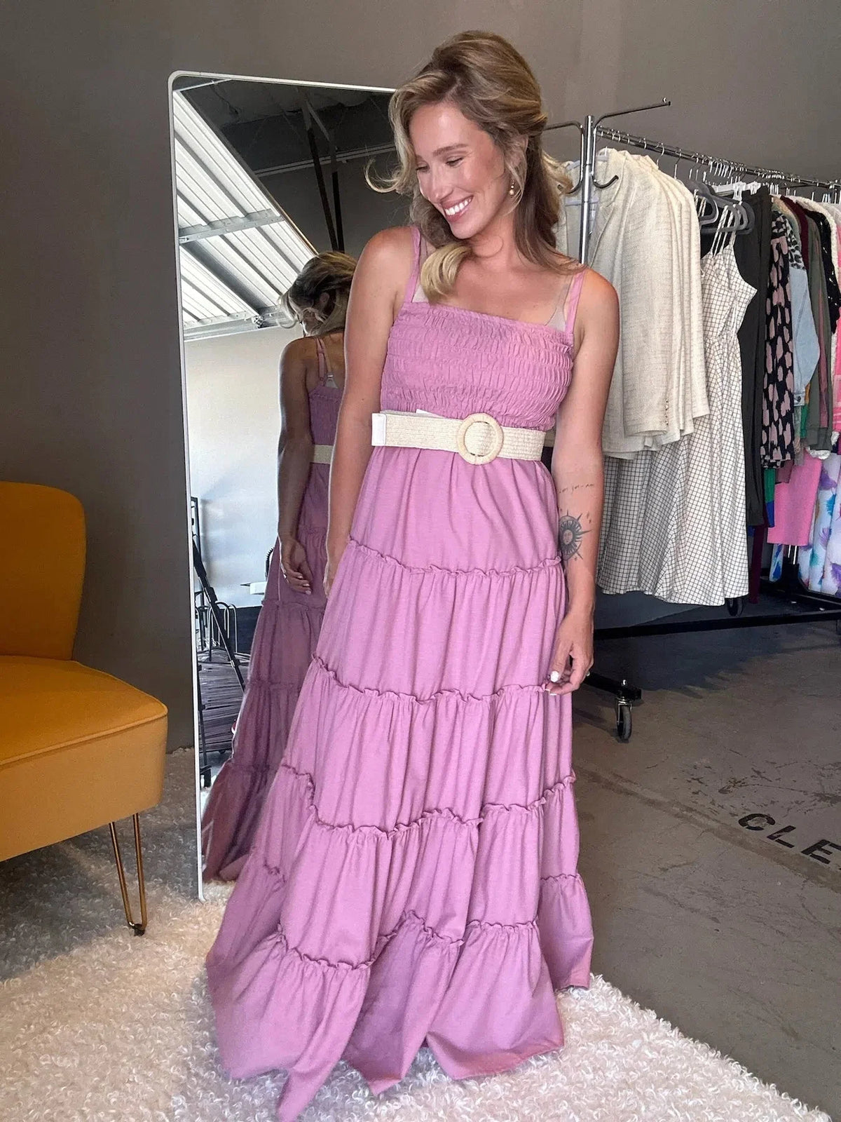 Touch of Whimsical Smocked + Tiered  Maxi Dress