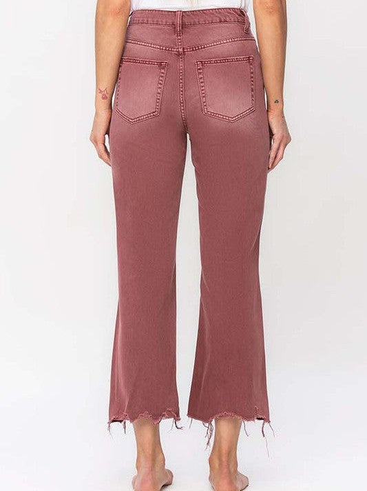 High Rise Crop Flare Jeans