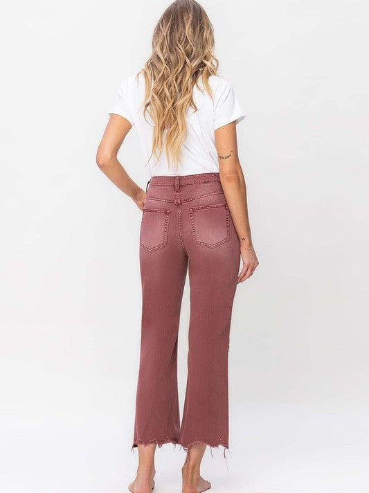 High Rise Crop Flare Jeans