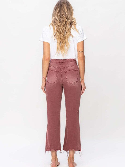 High Rise Crop Flare Jeans