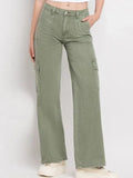 Wide Leg High Waisted Cargo Jeans