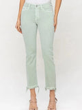 Mint Mid Rise Crop Straight Jeans