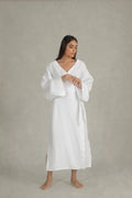 Linen Wrap Dress White