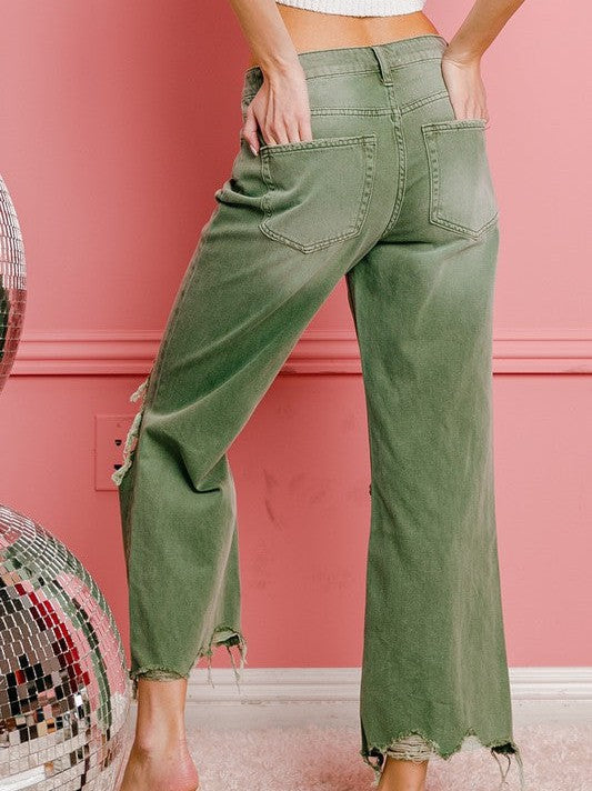 Wide Leg Washed Pants