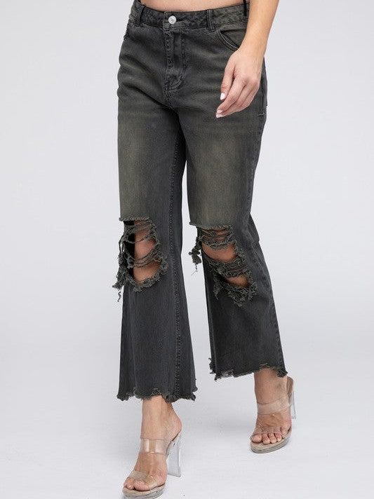 Wide Leg Washed Pants