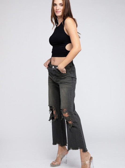 Wide Leg Washed Pants