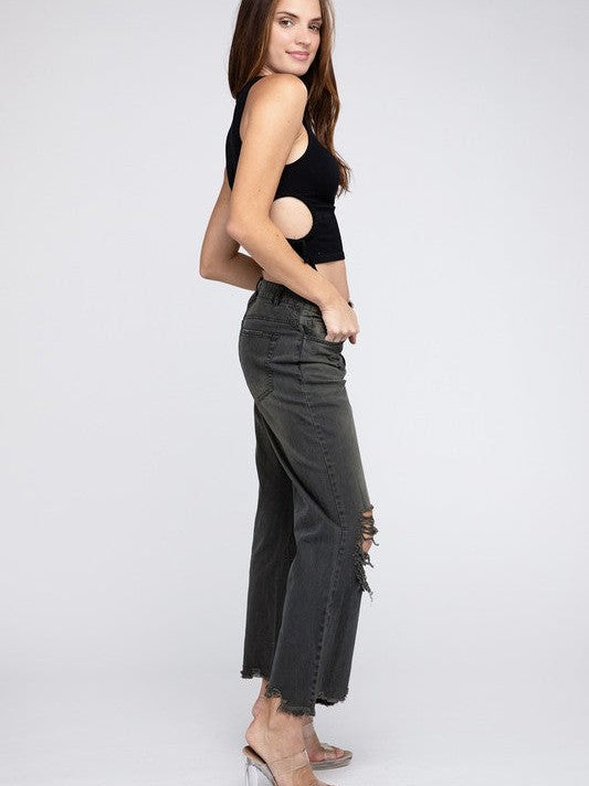 Wide Leg Washed Pants