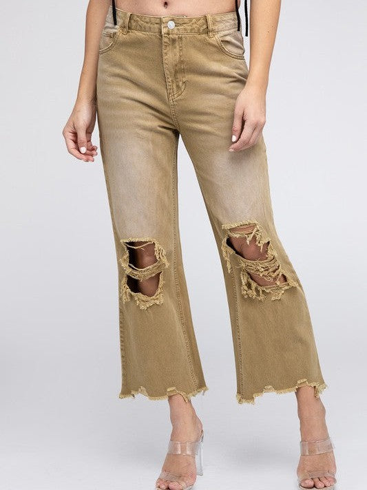 Wide Leg Washed Pants