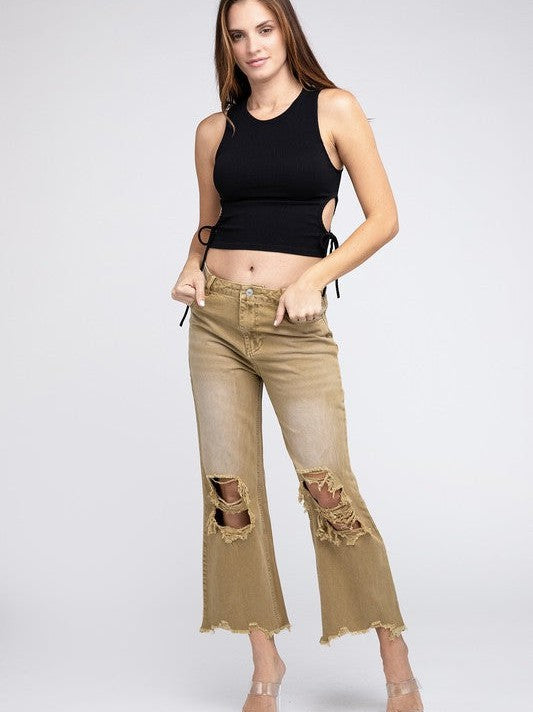 Wide Leg Washed Pants