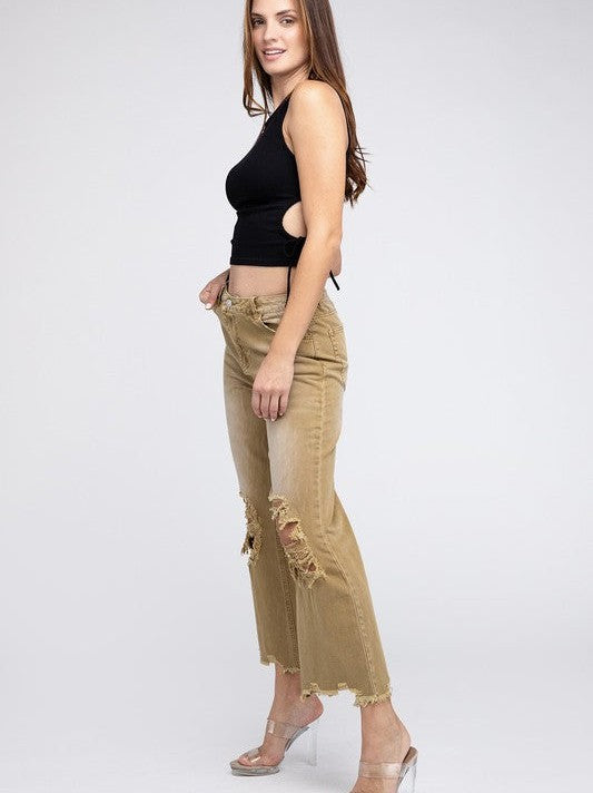 Wide Leg Washed Pants
