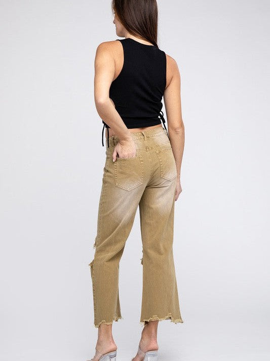 Wide Leg Washed Pants