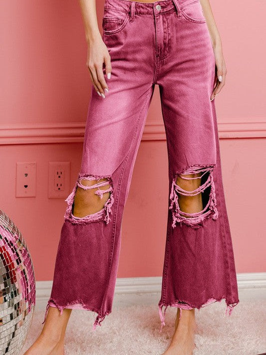 Wide Leg Washed Pants