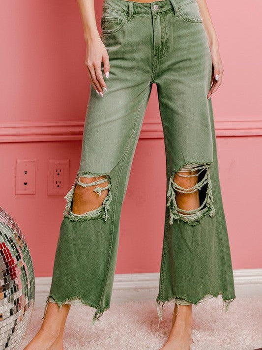 Wide Leg Washed Pants